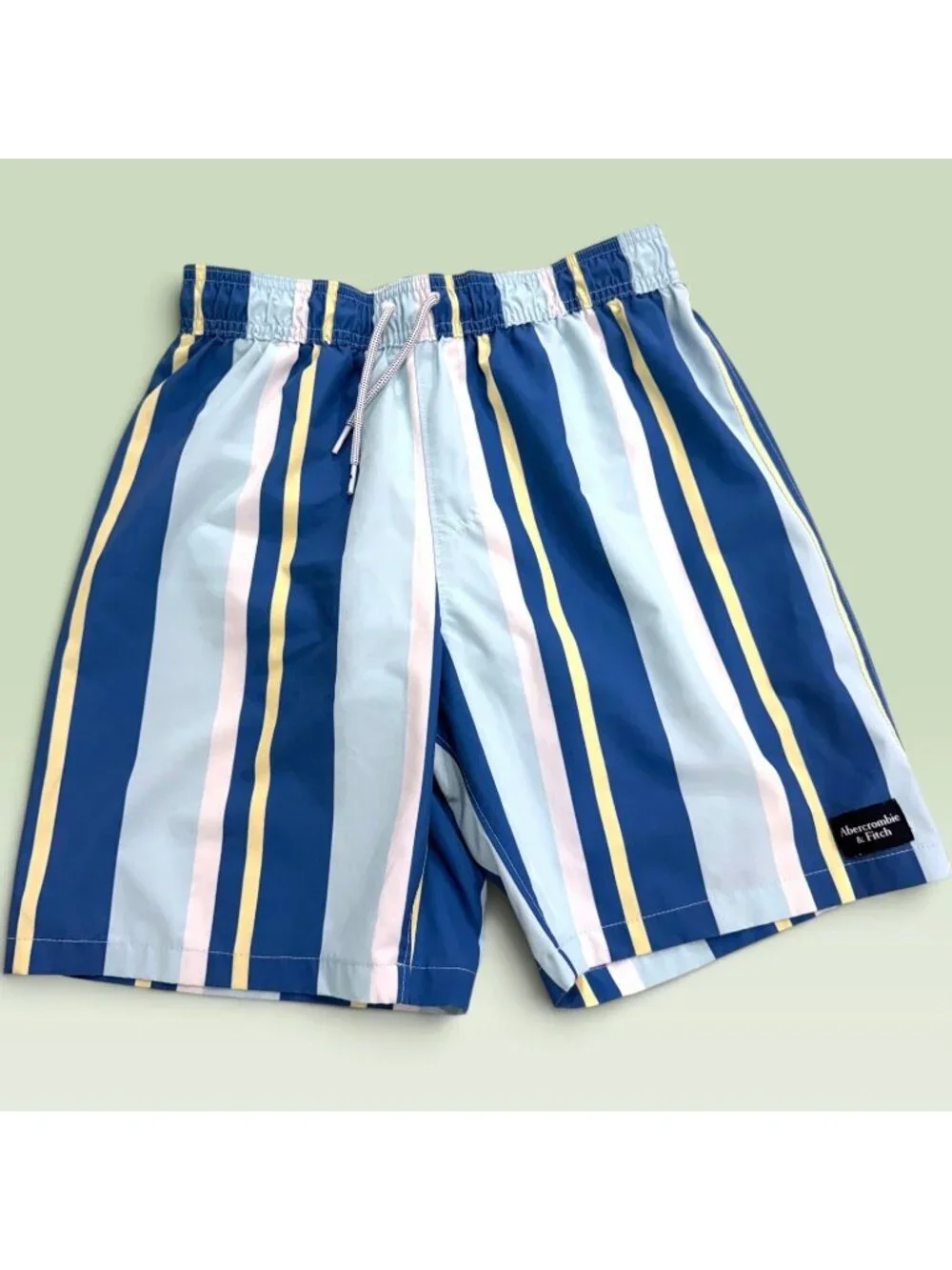 Abercrombie Kids Swim Trunks Boys 15/16 Blue Stripe Board Shorts
